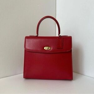 Elegant Red Leather Handbag
